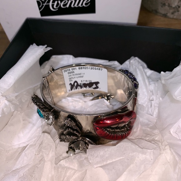 Alexander McQueen Jeweled Hinged Cuff Bracelet - Picture 8 of 8